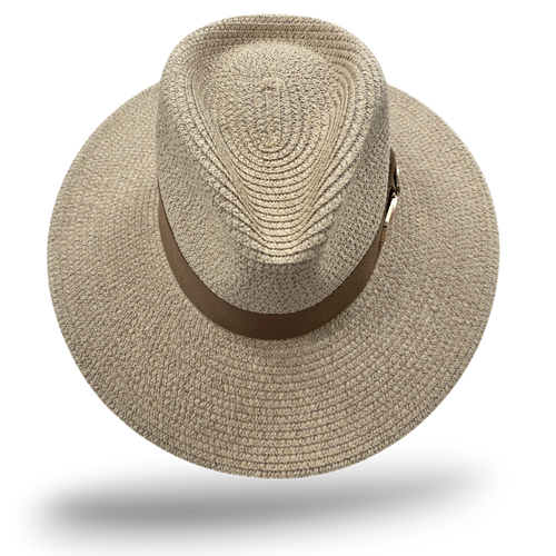Summer Fedora Designed Wide Brim & Low Crown - Stone
