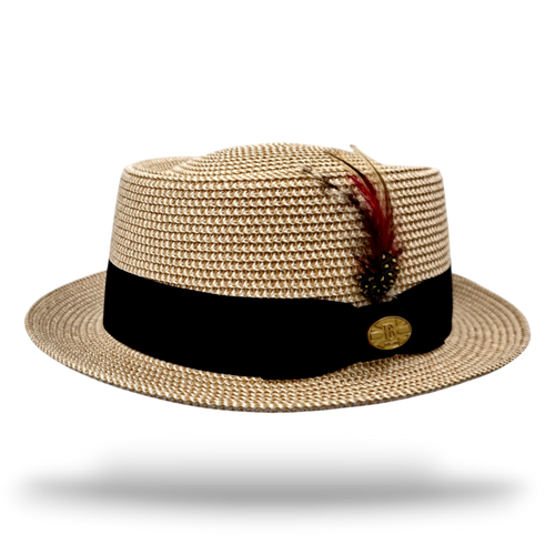 Paper Straw Pork Pie Hat - Natural