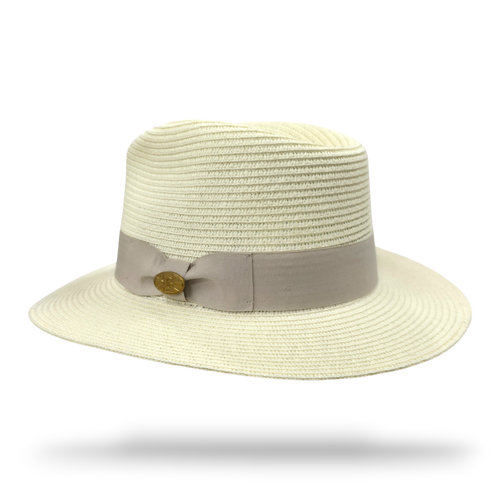 Bullantic Straw Fedora Hat With Band