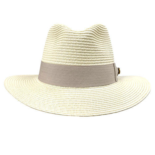 Bullantic Straw Fedora Hat With Band