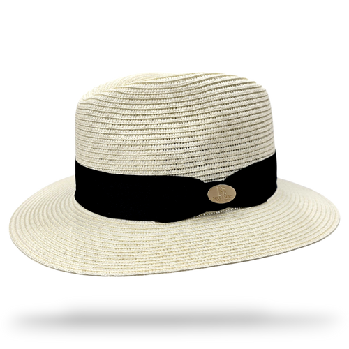Bullantic Straw Fedora Hat With Band