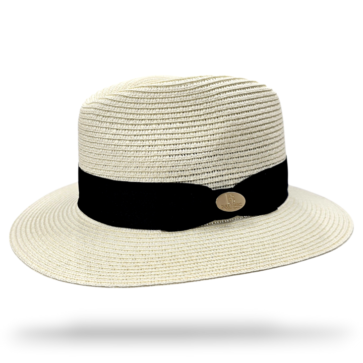 Bullantic Straw Fedora Hat With Band