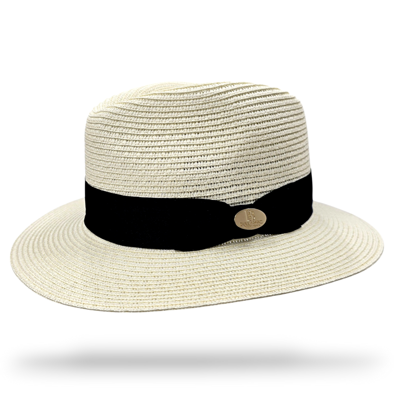 Bullantic Straw Fedora Hat With Band
