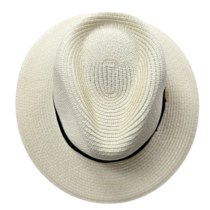 Bullantic Straw Fedora Hat With Band