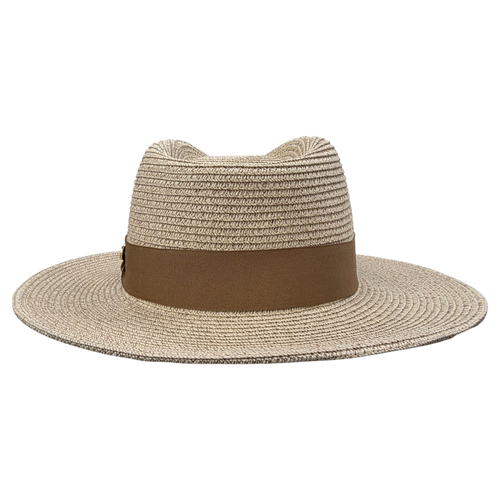 Summer Fedora Designed Wide Brim & Low Crown - Stone