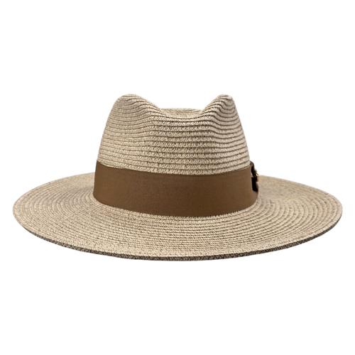 Summer Fedora Designed Wide Brim & Low Crown - Stone