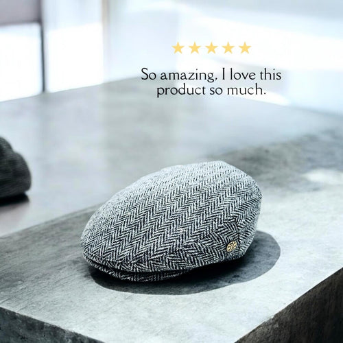 Harris Herringbone Wool Flat Cap