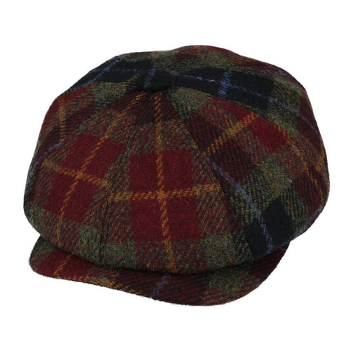 Bullantic - Premium Harris Tweed Burgundy Newsboy cap