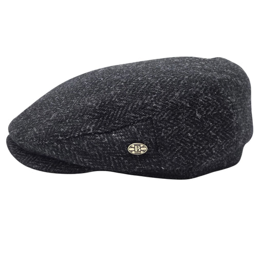 Harris Tweed Herringbone Wool Flat Cap