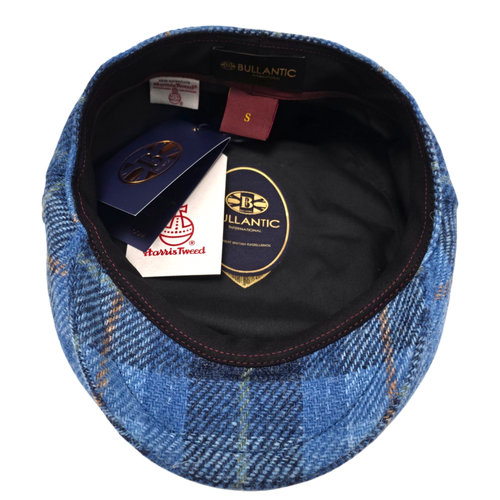 Light Blue Tartan Harris tweed Flat Cap