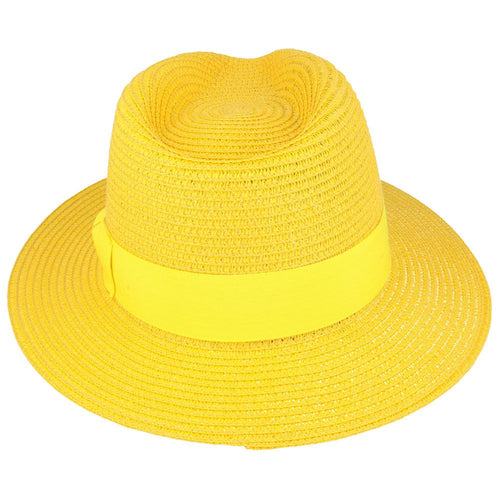Summer Paper Straw Fedora Hat