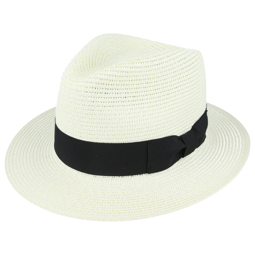 Bullantic Straw Fedora Hat With Band